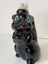 Skunk Figurine Faux Hair A Quality Product Japan Ceramic- Hand Painted-VTG - $10.84