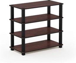 Dark Cherry/Black Furinno Turn-S-Tube 4-Tier Shoe Rack. - $42.60