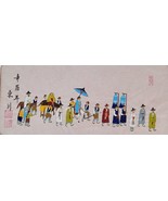 Korean Original Watercolor On Rice Paper Painting Signed Stamped Traveli... - £156.48 GBP