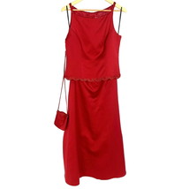 Betsy &amp; Adam by Jaslene Mother of Bride 2 PC Dress Purse Red Size 12 Bri... - £58.84 GBP