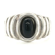 Vtg Sterling Sign Talleres Los Ballesteros Taxco Mexico Onyx Cuff Bracelet 6 1/2 - £212.64 GBP