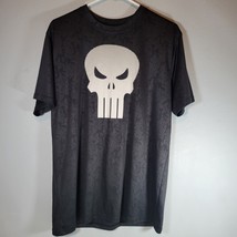 Marvel Punisher Mens Shirt Large Short Sleeve Skull Black Polyester - £11.03 GBP