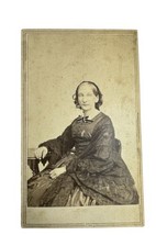 Antique CDV Photo 1860s Beautiful Matriarch Woman in Victorian Era Dress Mass US - £13.10 GBP