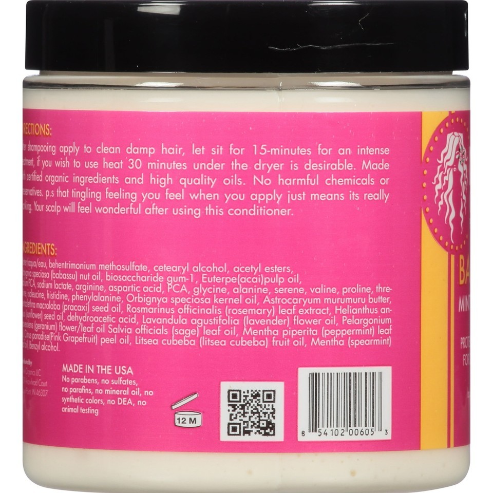 Mielle Organics Babassu Oil Mint Moisturizing Deep Conditioner, 8 fl oz All Hair Item image 2