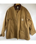 Vintage Carhartt  Duck Canvas Chore Coat size 52 Tall Blanket Lined RN14806 - €102,13 EUR