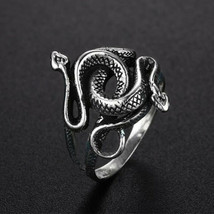 Movie Natural Born Killers Snake Ring For Men Punk Style 925 Sterling Silver Jew - £42.58 GBP