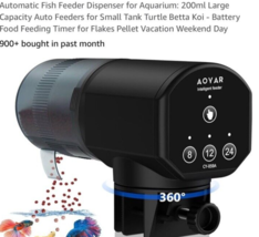 Automatic Fish Feeder Dispenser for Aquarium: 200ml Large Capacity Auto ... - $14.73