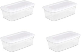 Sterilite 6-Quart Storage Bin Shoe Box - Clear (4) - £28.41 GBP