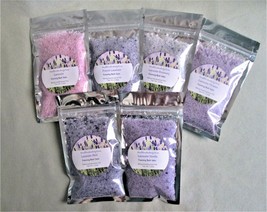 Lavender Collection Foaming Bath Salts Gift Set 6 Fragrances Handmade - $12.99