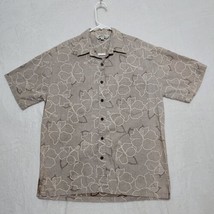 Aloha Days Men&#39;s Shirt Size M Medium Hawaiian Button Up Short Sleeve Casual Gray - $14.87