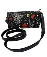 Disney Parks Crossbody Foldover Wallet Black - $265.31 MXN