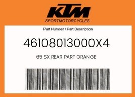 KTM 65 SX Rear Part Orange OEM - NEW for KTM 65SX 2003-2008 &amp; 65XC (2008) - $23.71
