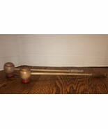 Vintage Wooden Long Handled BBQ Salt &amp; Pepper Shakers 16&quot; Japan - $14.97 CAD