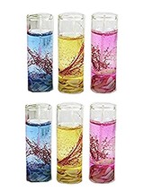 Smokeless Mini Glass Tube Gel Candles (Multicolour) - Pack of 6 - £16.53 GBP