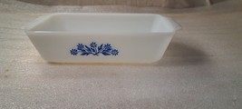 Anchor Hocking Fire King Ovenware 1 qt Blue Coneflower White Casserole Dish 441 - £6.31 GBP