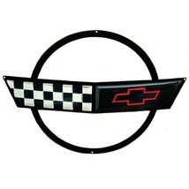 C4 Corvette Crossed flag Wall Emblem Large Metal Art 91-96 Full 27&quot; x 19... - £58.97 GBP