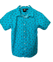 Body Glove Island Casual Shirt Boys Size Medium Button Front Teal Surfers  SS - £7.43 GBP