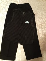 Fathers Day George Size 4 vest  suit pants black pinstripe 2 pc set formal - £15.68 GBP