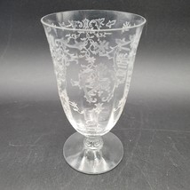 Fostoria Crystal Navarre Iced Tea Etched Footed Glass 148747 Tiny Chip - $17.32