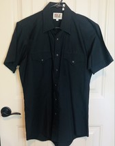 Ely Cattleman Black Shirt, Pearl Snaps Shirt Size 15 NiCE! - £9.90 GBP