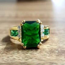 Anello di fidanzamento fantasia smeraldo simulato taglio smeraldo 2 carati... - £107.81 GBP