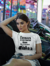 Farmers are more important than politicians unixex tshirt - £20.44 GBP
