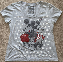 Disney Store Womens Top Size L Short Sleeve Shirt Mickey and Minnie Mouse - £11.78 GBP
