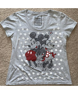 Disney Store Womens Top Size L Short Sleeve Shirt Mickey and Minnie Mouse - £11.79 GBP