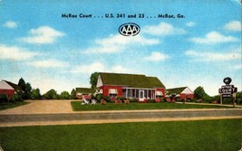 McRae Court - US 341 &amp; 23 Georgia Roadside c1940s Vintage Linen Postcard-BK29 - £2.33 GBP