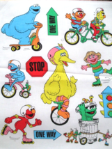 Fabric Vintage Sesame Street &quot;Exercise&quot; Elmo Cookie Bert Ernie Bird Bird 8/$5.50 - £4.32 GBP