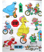 Fabric Vintage Sesame Street &quot;Exercise&quot; Elmo Cookie Bert Ernie Bird Bird... - £4.35 GBP