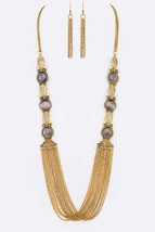 Moonstone Owl Iconic Multi Chain Long Necklace Set - £12.42 GBP
