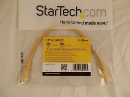 StarTech C6CROSS1YL Yellow Molded Cat6 Crossover UTP Patch Cable 1 ft. 28-4 - £6.81 GBP