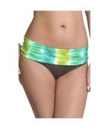 La Blanca Ruched Bikini Bottom Size 12 Dark Brown Green Colorblock Beach... - $13.66 CAD