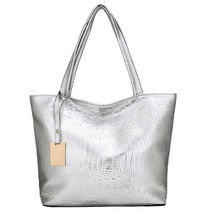 Vintage Women Handbag Alligator Pattern PU Leather Shoulder Shopping Bag Ladies  - £25.92 GBP