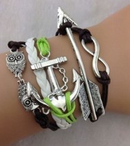 Infinity Arrow Anchor Owl Bracelet - $56.34 MXN