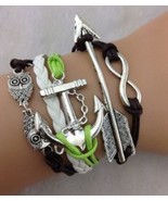 Infinity Arrow Anchor Owl Bracelet - $56.26 MXN