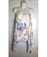 Vince Camuto Handkerchief Hem Abstract Print Top Blouse Spaghetti Strap XL - $25.64