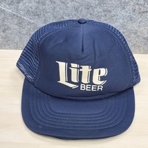Vintage Sportcap Miller Lite Beer Mesh Snapback Blue Trucker Hat - $17.86