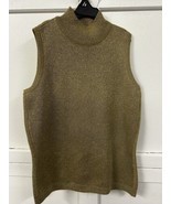 Evan Picone Sleeveless Turtleneck Sweater Gold Metallic - Women&#39;s Small - €21,30 EUR