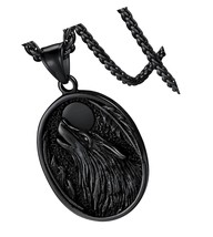 Heart Norse Viking Wolf Pendant Necklace for Men/Women, - $62.45