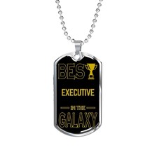 Best Executive In The Galaxy Necklace Stainless Steel or 18k Gold Dog Tag w 24&quot; - £37.92 GBP+