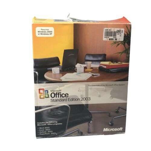 Microsoft Office 2003 Standard Edition Full Version Requires Windows 2000 Or XP - £15.56 GBP