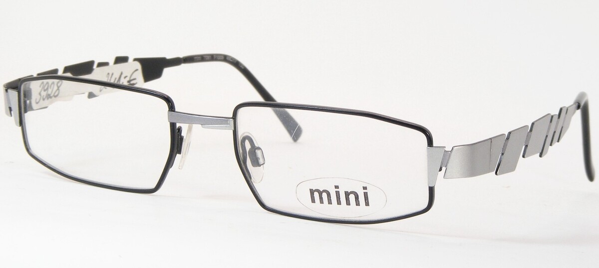 Art-Design Mini 7081 F1009 Noir/Argent Unique Rare Lunettes 49-17-133mm - $115.65