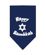 Happy Hanukkah Screen Print Bandana Navy Blue - £7.07 GBP