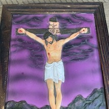 Vintage Wooden Bible Box With 3D Resin Design-Jesus On The Cross - $49.95