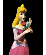 Disney Princess Sleeping Beauty Aurora w/rose Plastic Coin Bank w/Stoppe... - £31.08 GBP