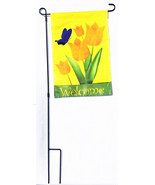 Garden Flag &#39;Butterfly) and Flag Pole Combination Set Welcome Flag - £11.13 GBP
