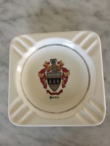 Vintage PORTER Square 5.5 Ceramic Ashtray (Vigilantia Et Virtute) With E... - £20.02 GBP