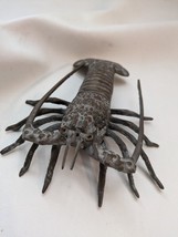 Laiton Vintage Homard Écrevisses Crustacé Crevette Figurine Presse-Papie... - $35.32